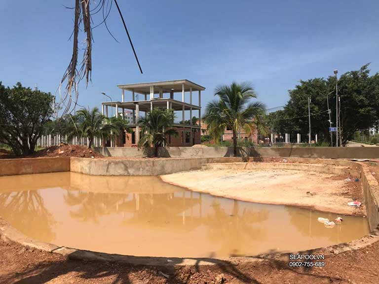 Thi công hồ bơi cho khu Nghỉ Dưỡng tại Bình Phước của SEAPOOLVN Thi công bể bơi cho khu nghỉ dưỡng Tại Bình phước